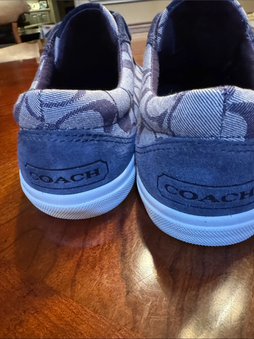 Coach Navy Signature Velcro Sneakers